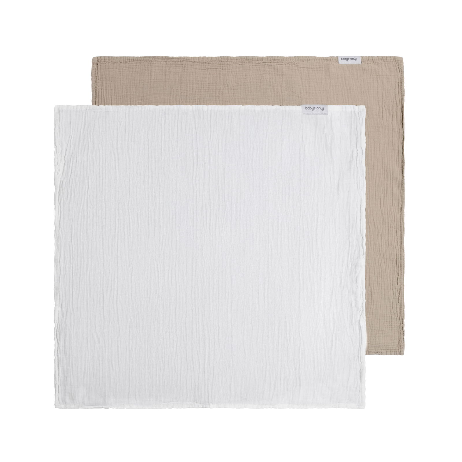 Hydrofiele doek Tender beige/wit - 65x65 - 2-pack
