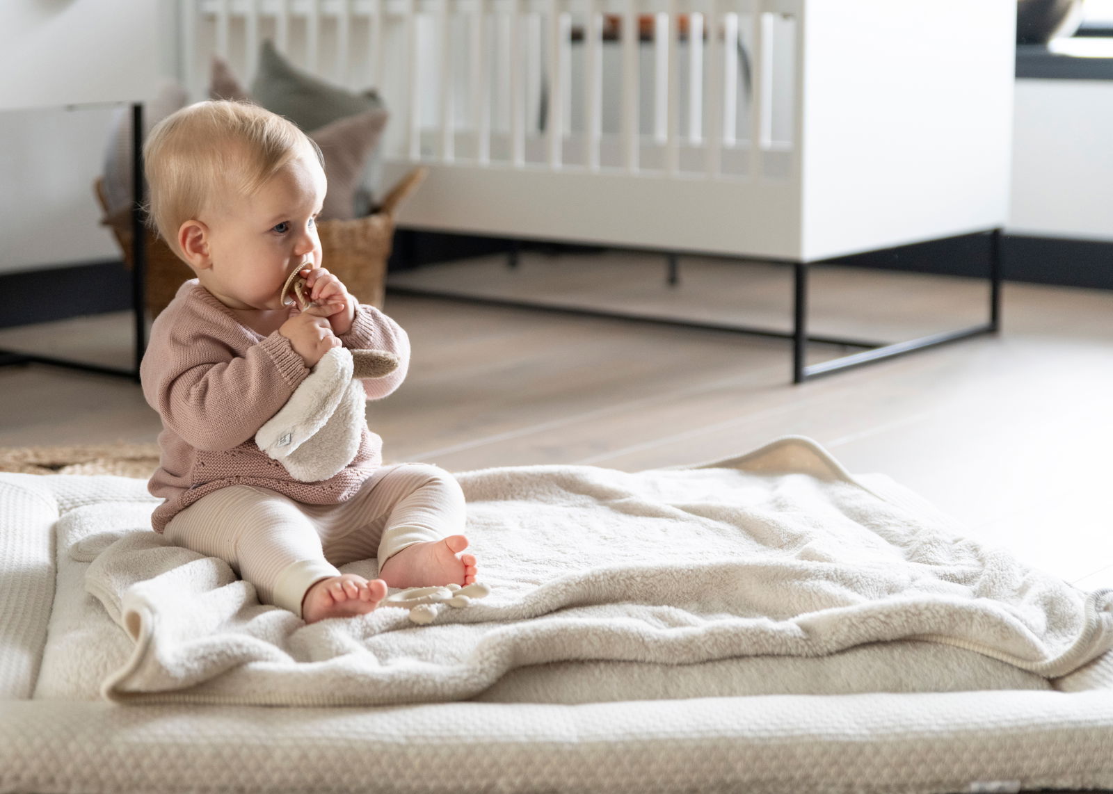 Ledikantdeken Cozy misty blue