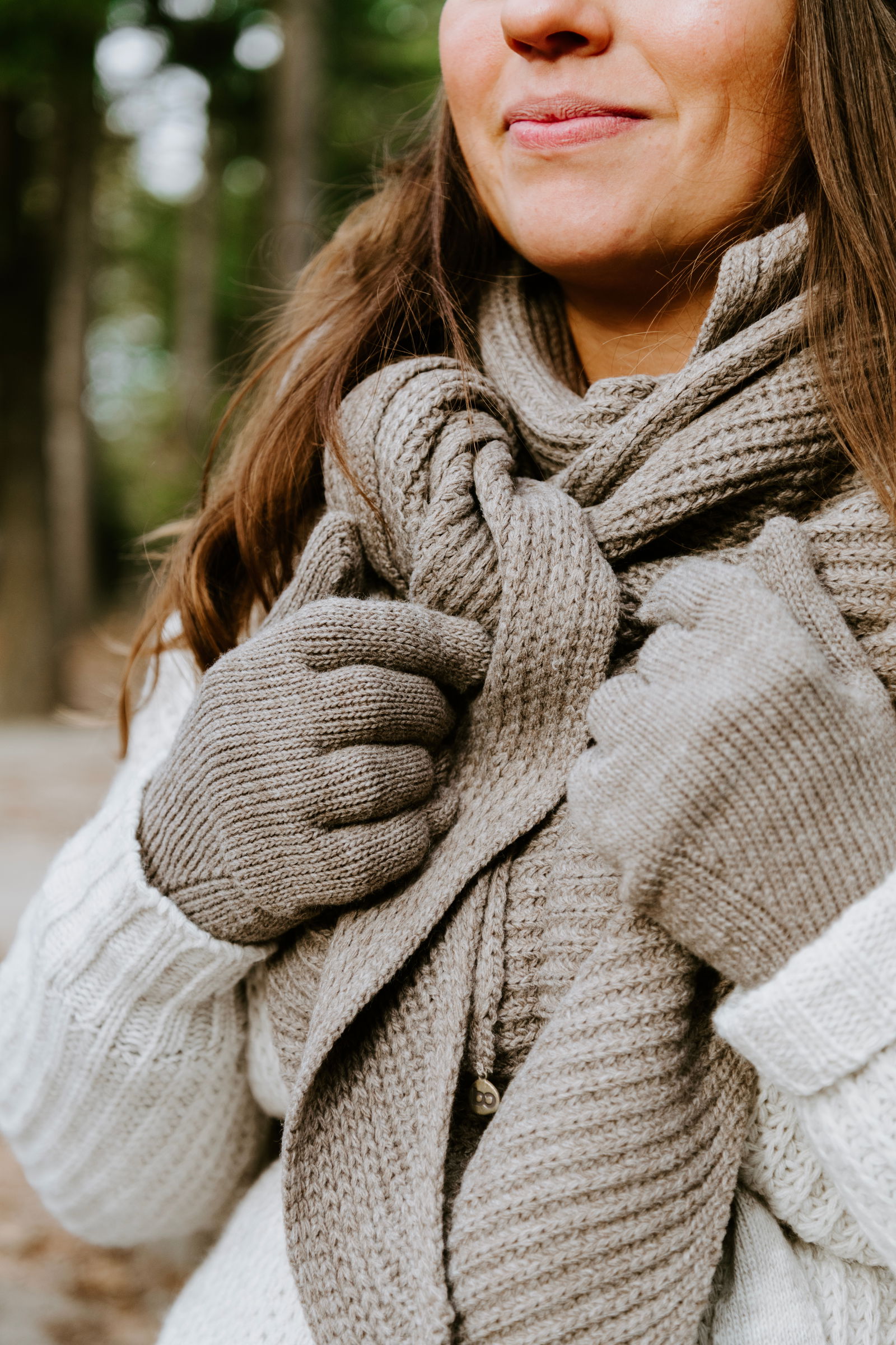 Triangle scarf Glow hazel brown