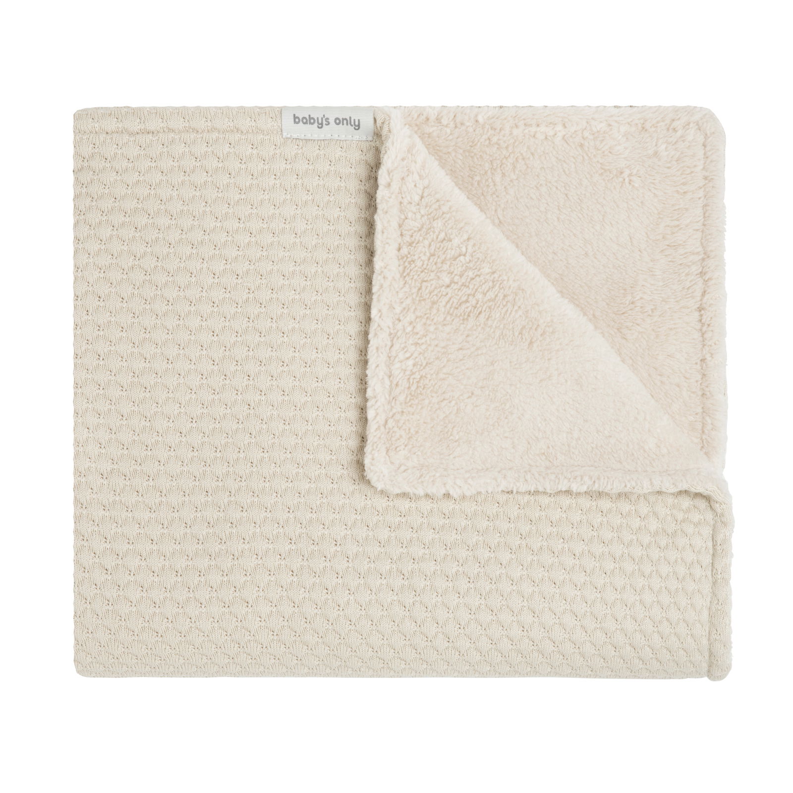 Cot blanket teddy Sky warm linen