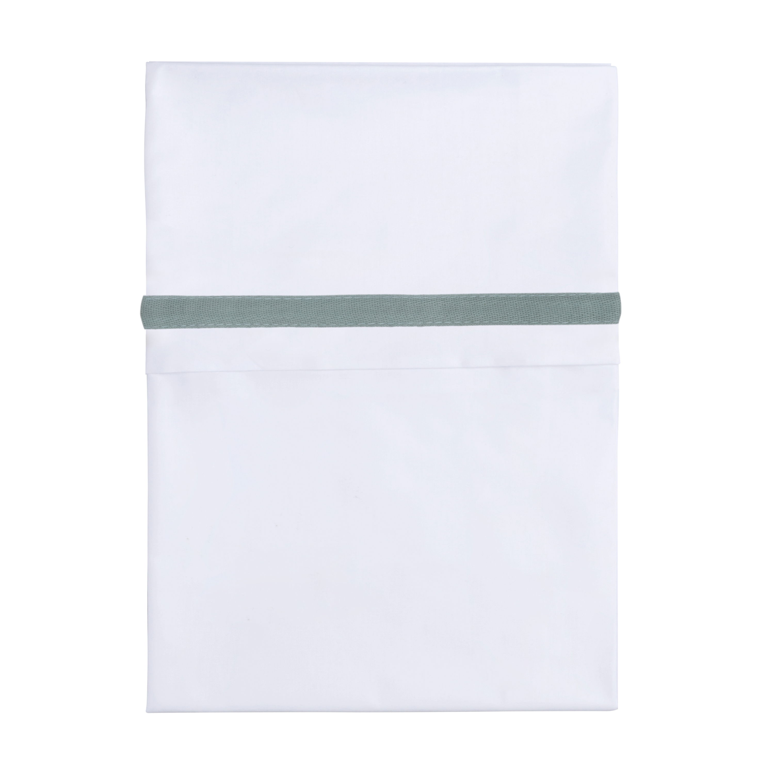 Drap berceau ruban tissé vert d&#039;eau/blanc