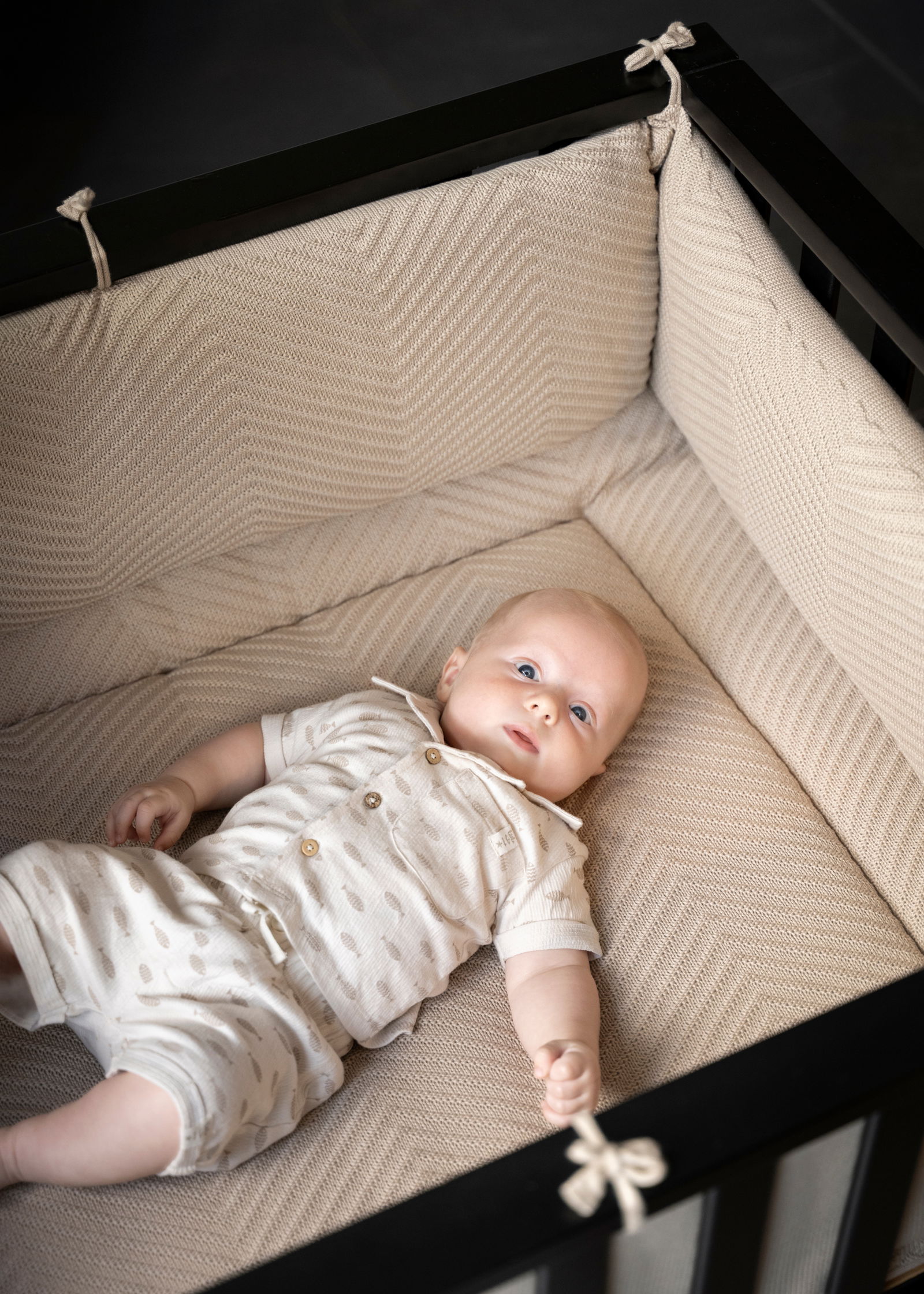 Bed/playpen bumper Grace warm linen