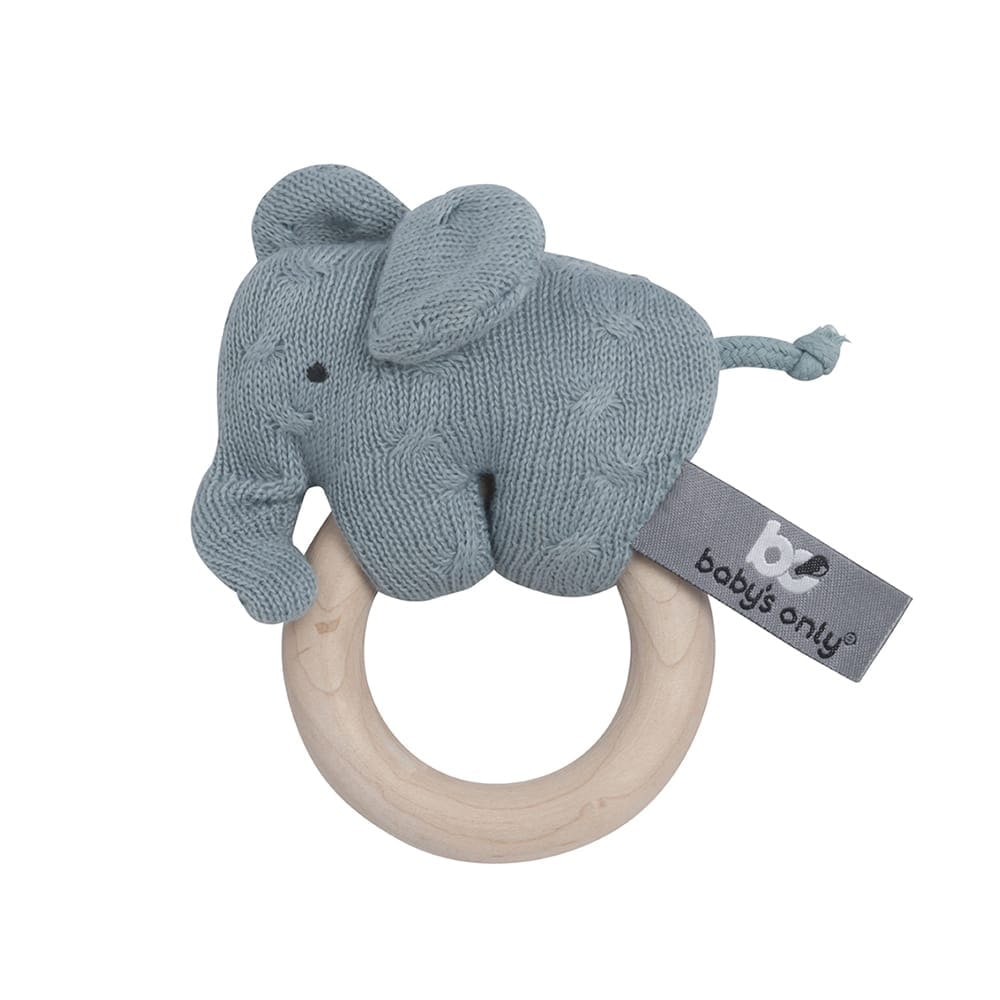 Houten rammelaar olifant stonegreen