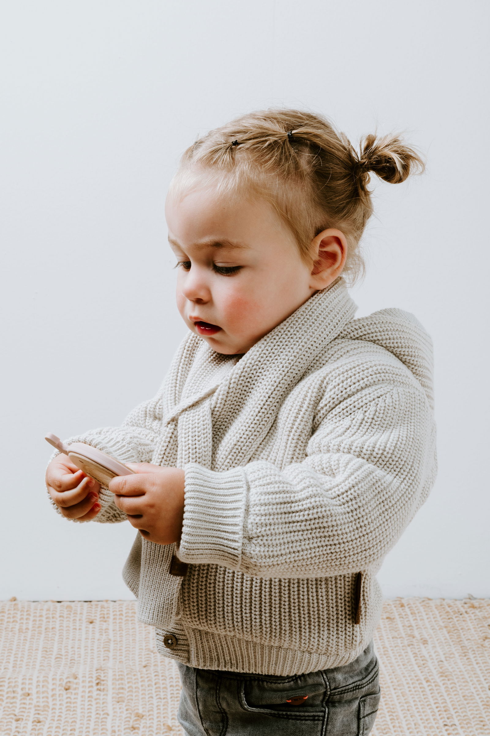 Cardigan with hood teddy Soul warm linen - 68