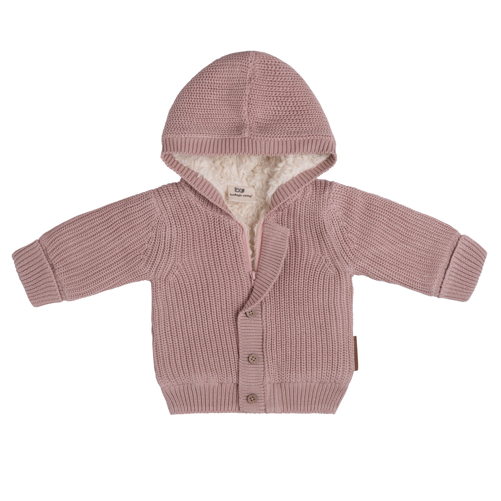 Vestje met capuchon teddy Soul oud roze - 74