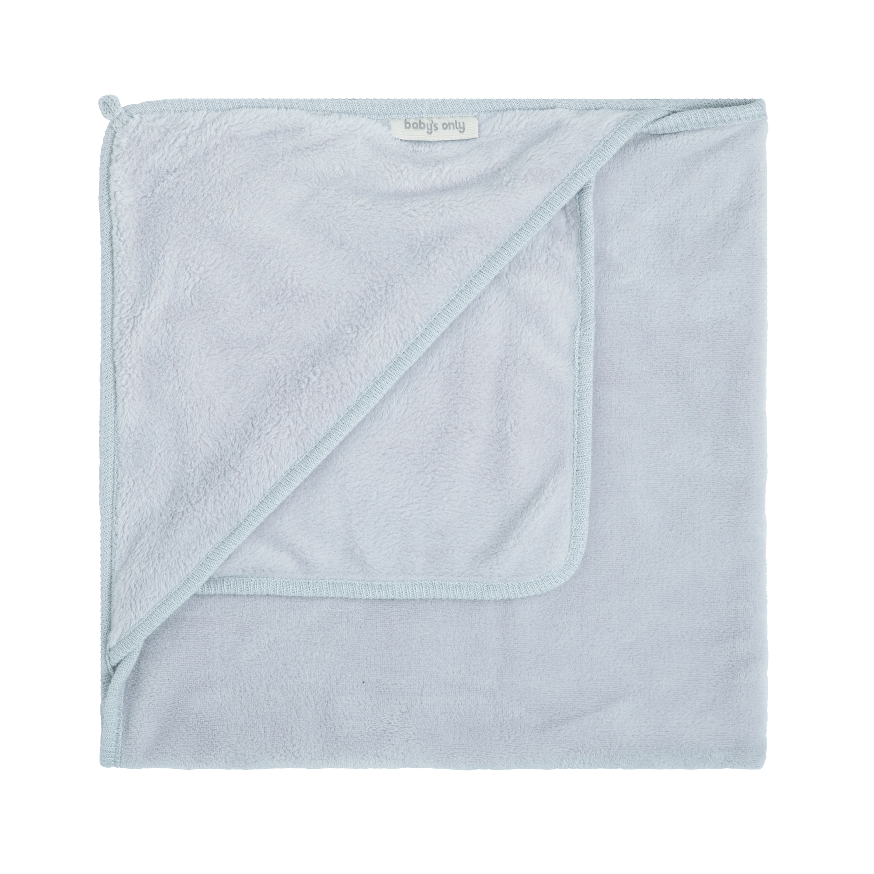 Hooded baby blanket Cozy misty blue