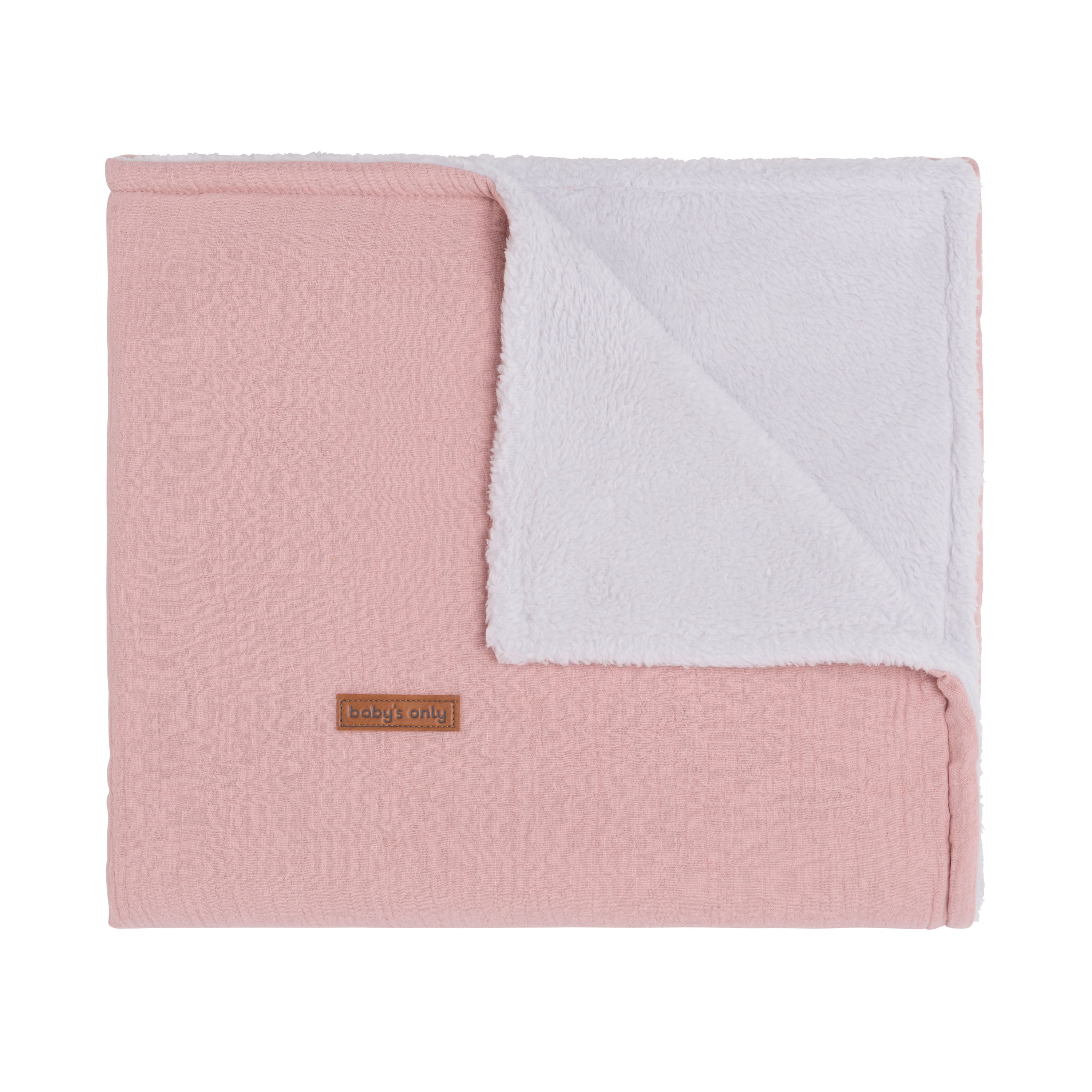 Couverture lit bébé teddy Breeze vieux rose