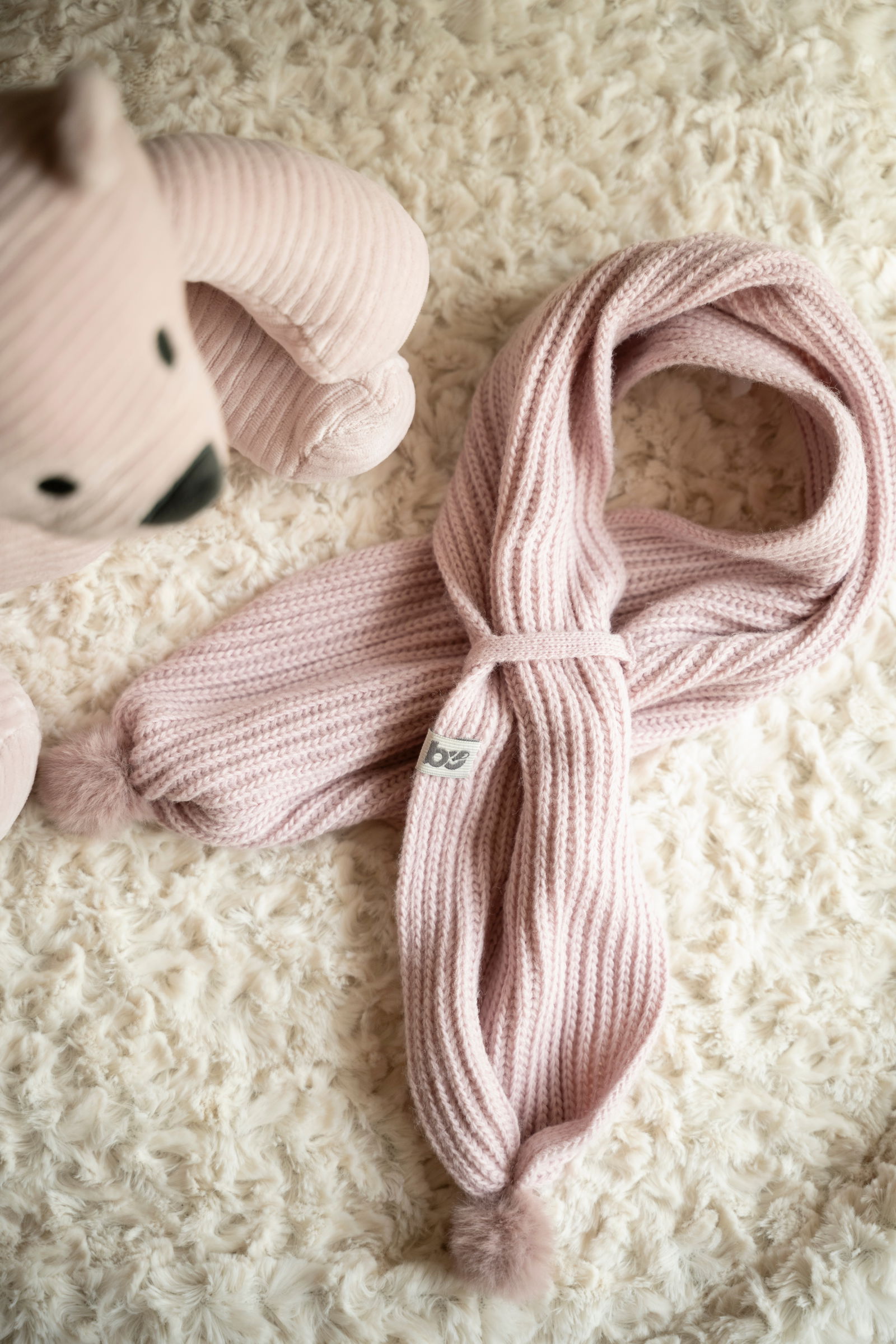 Wrap scarf with pompon anthracite - 3-36 months