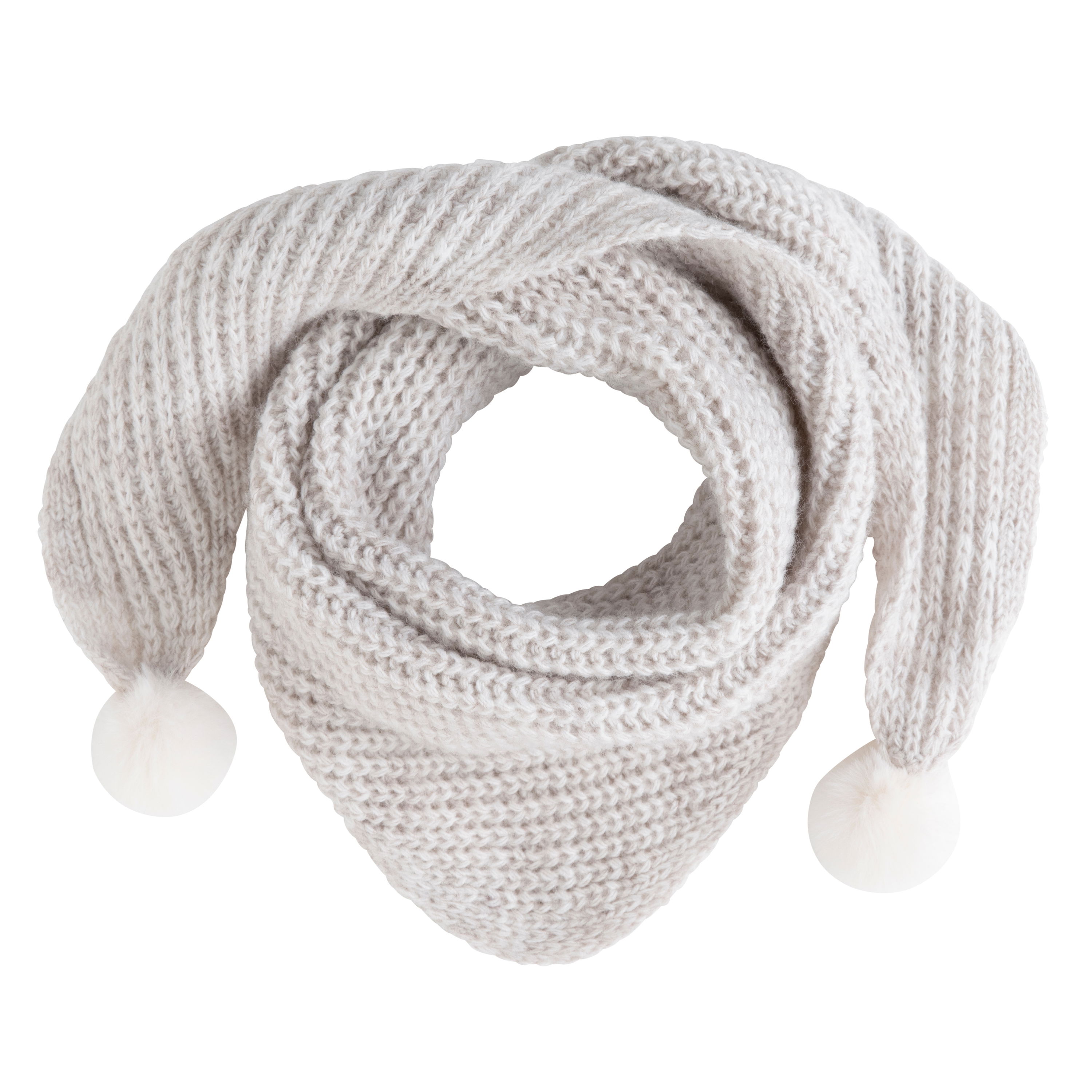 Triangle scarf with pompon Cool ecru - 3-8 years