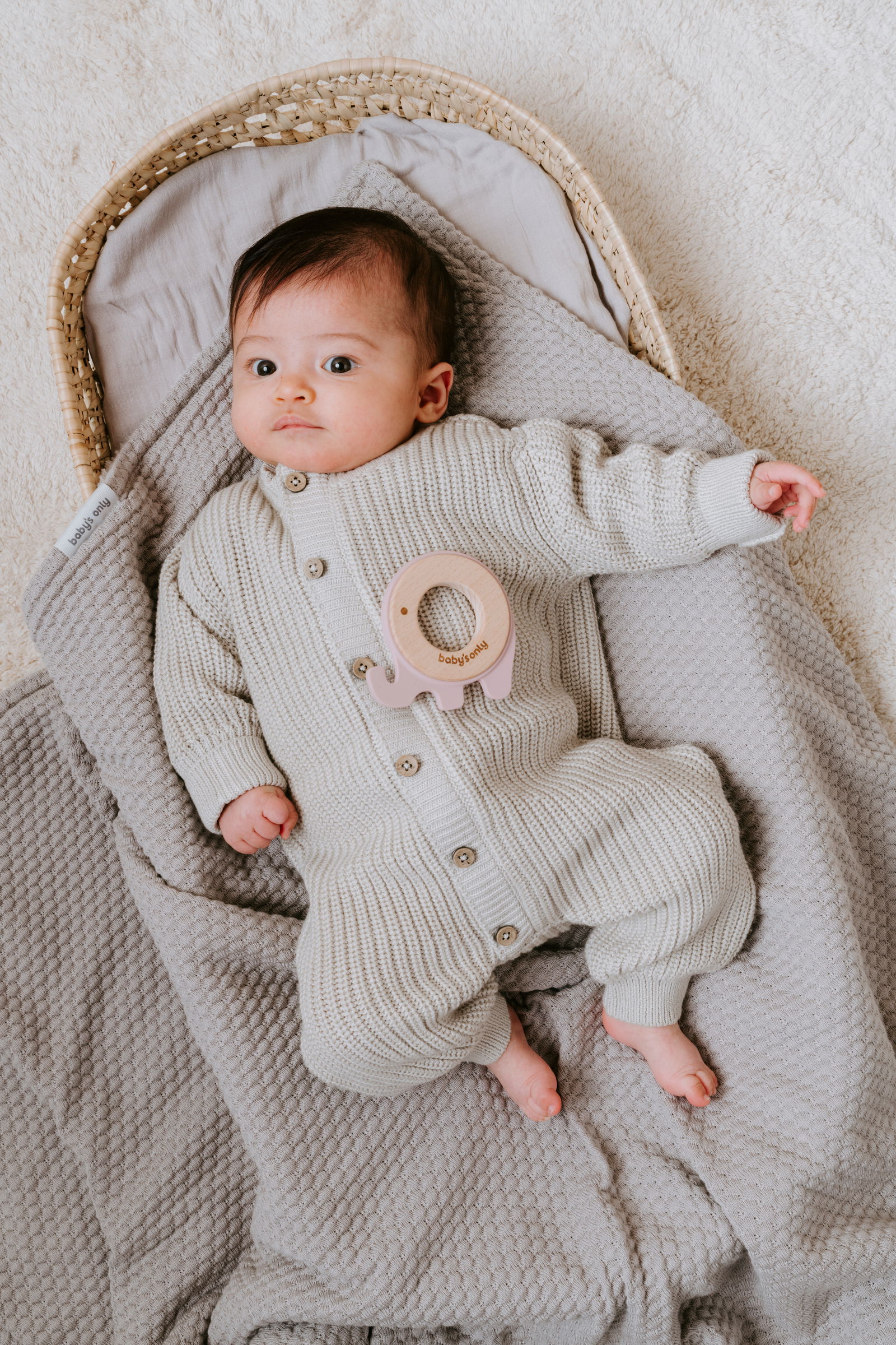 Cot blanket teddy Sky urban taupe