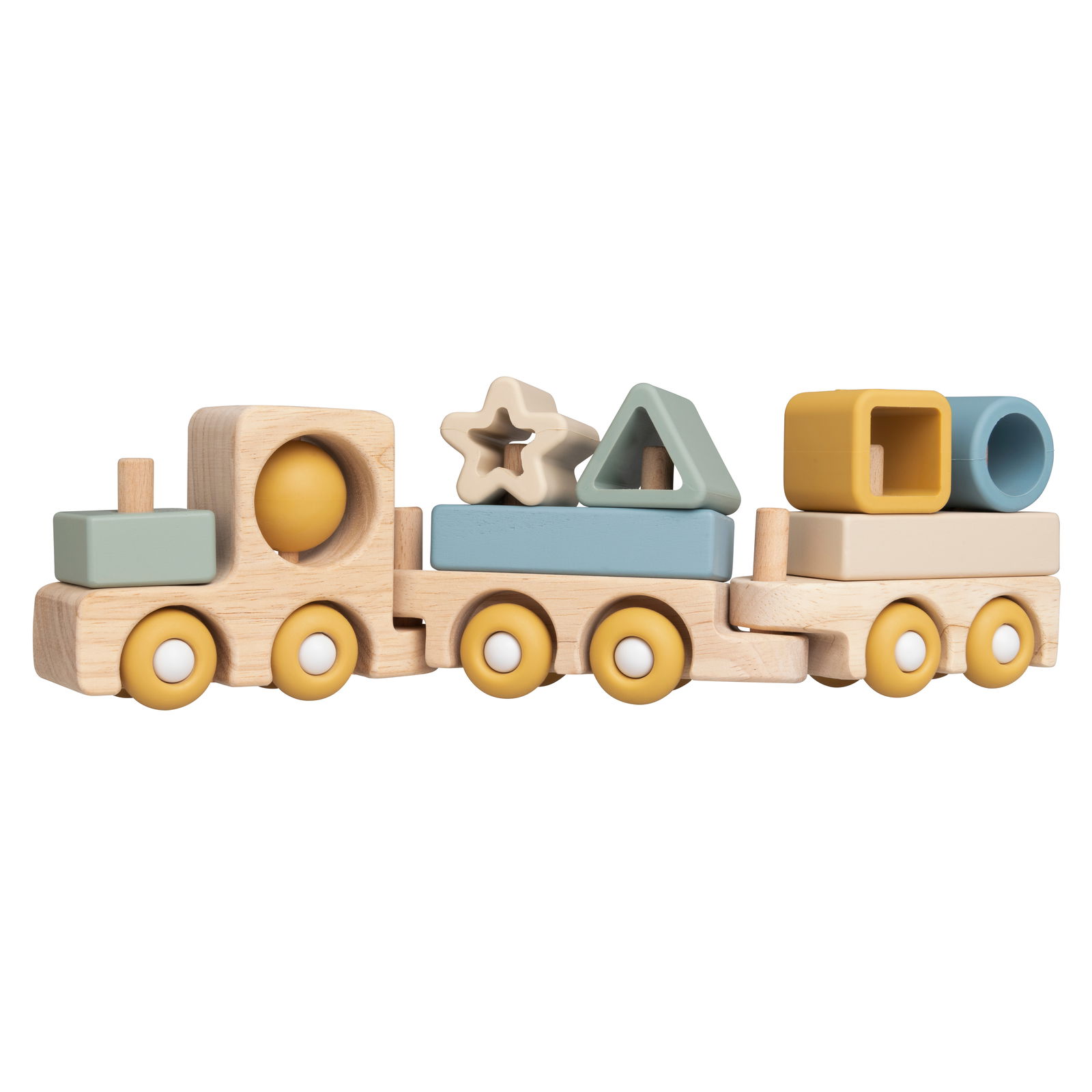 Wooden train set swirl