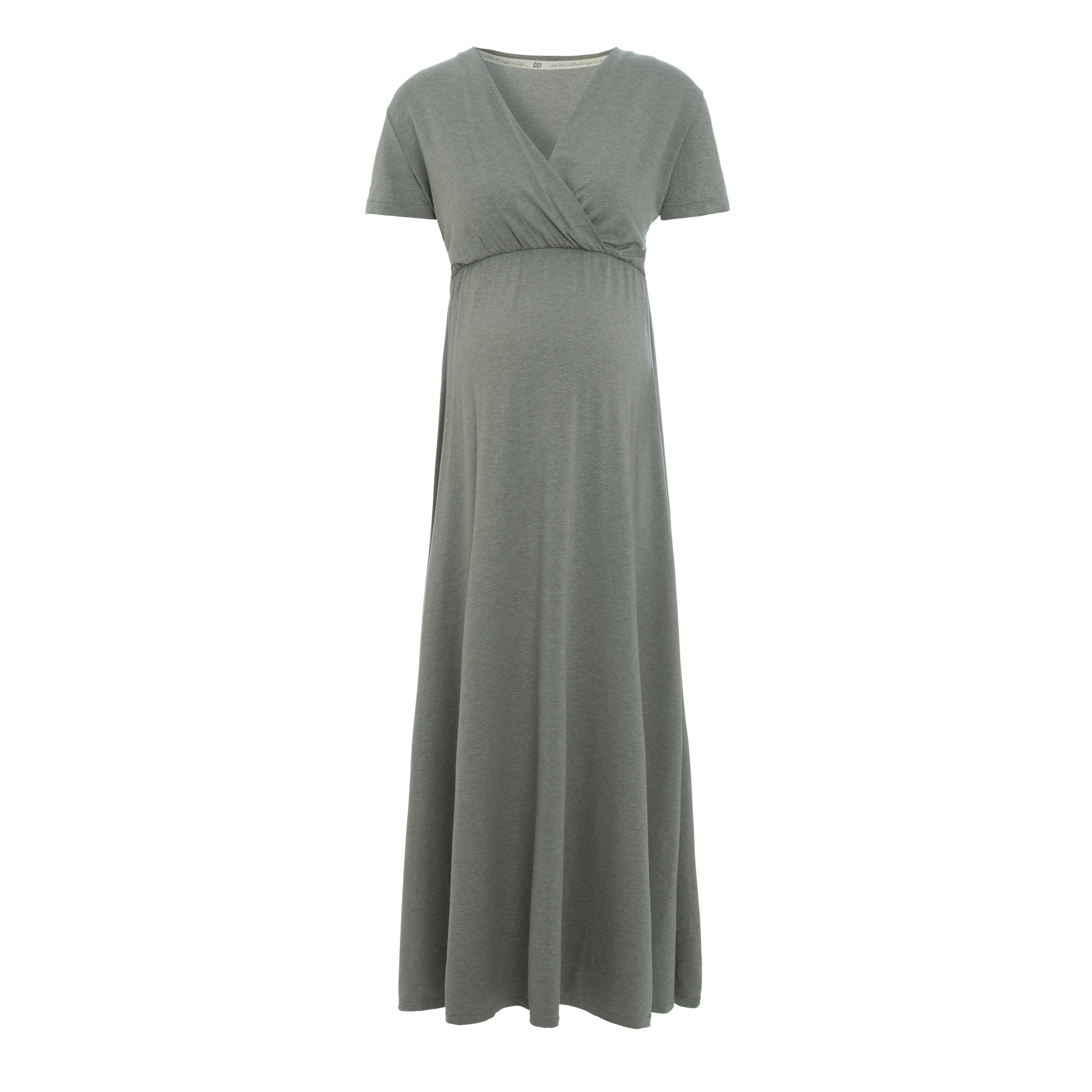 Maternity dress Glow urban green - S/M - With nursing function