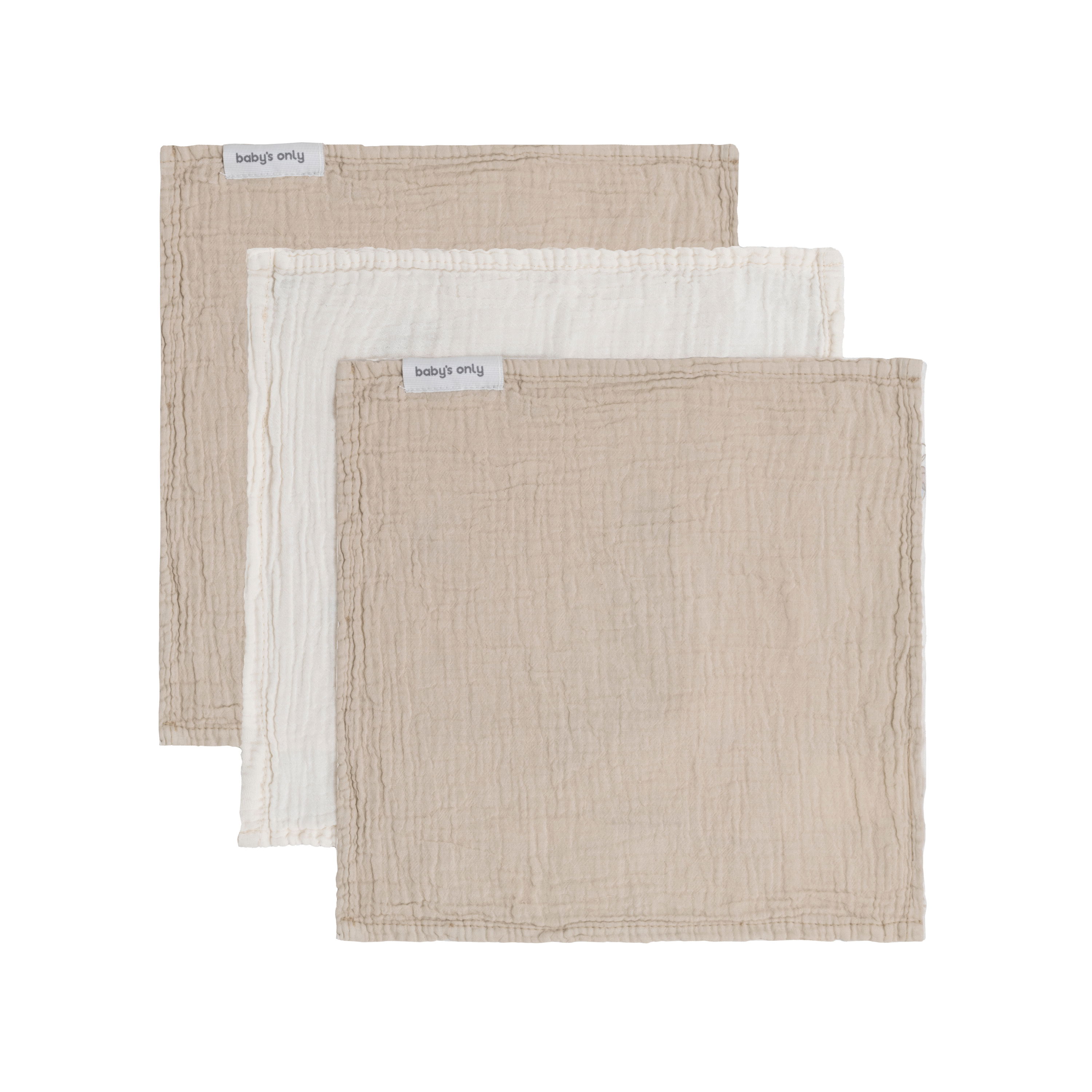 Monddoekje Tender beige/linen - 30x30 - 3-pack