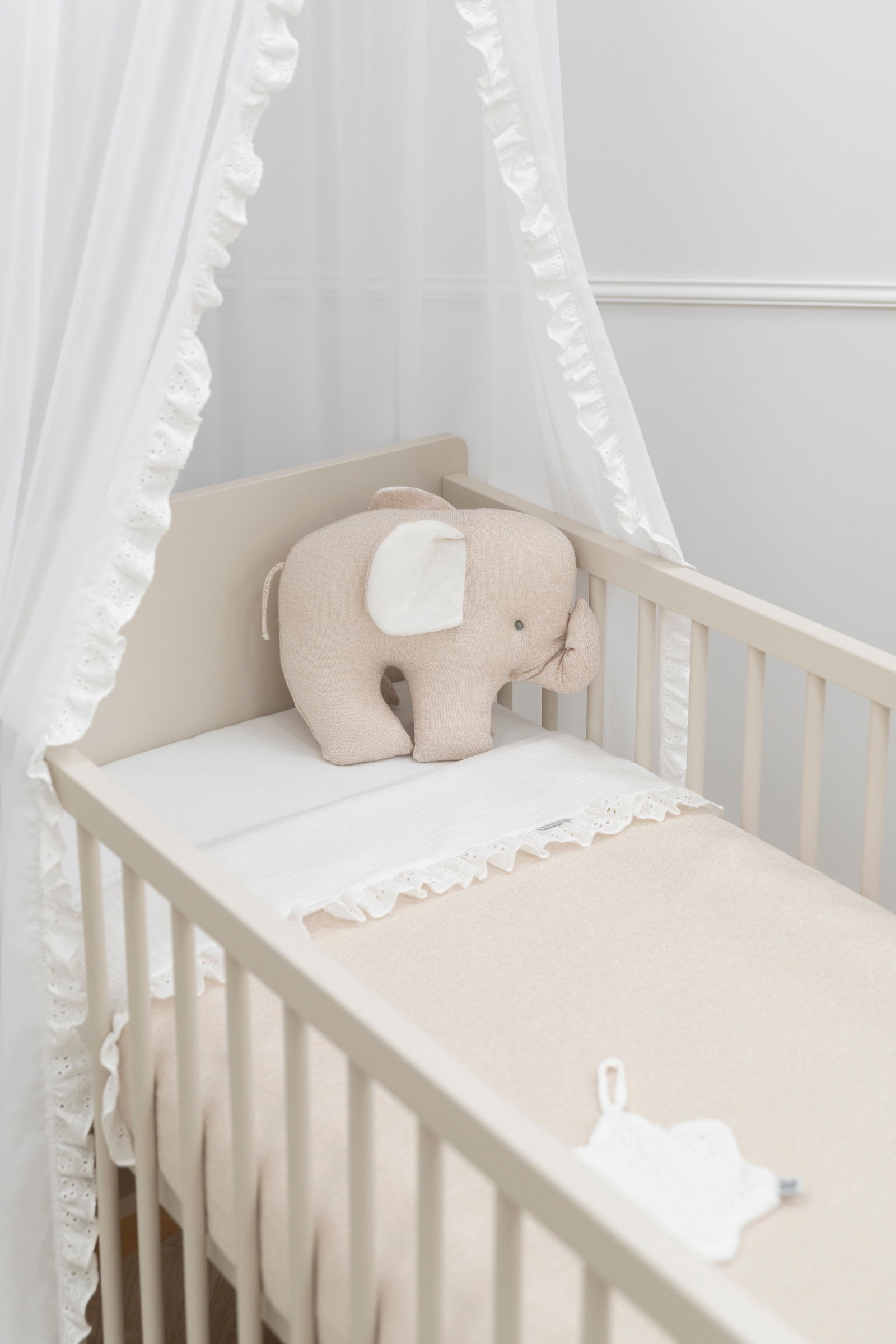 Drap berceau Calm warm linen - avec ruffle
