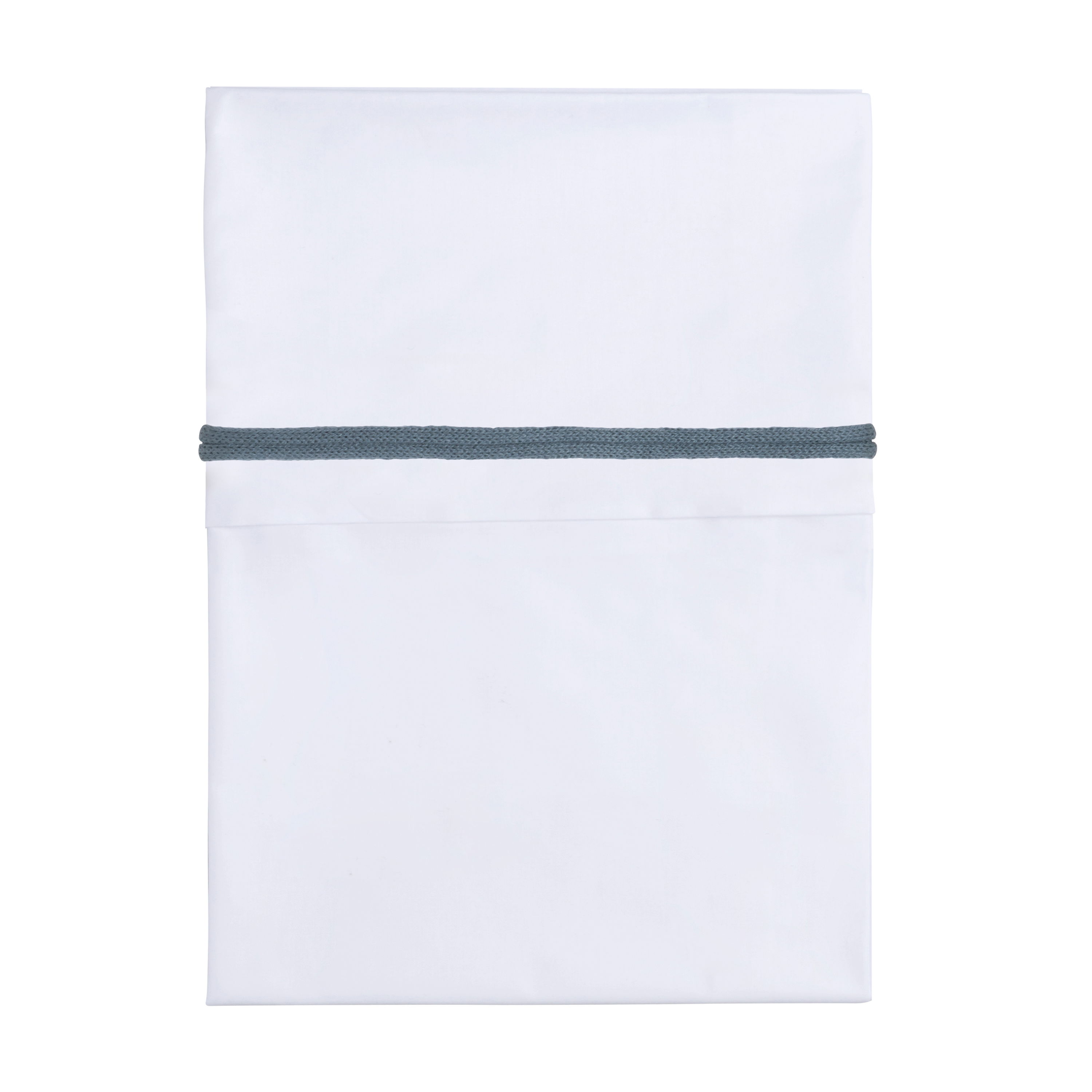 Drap berceau ruban tricoté granit/blanc