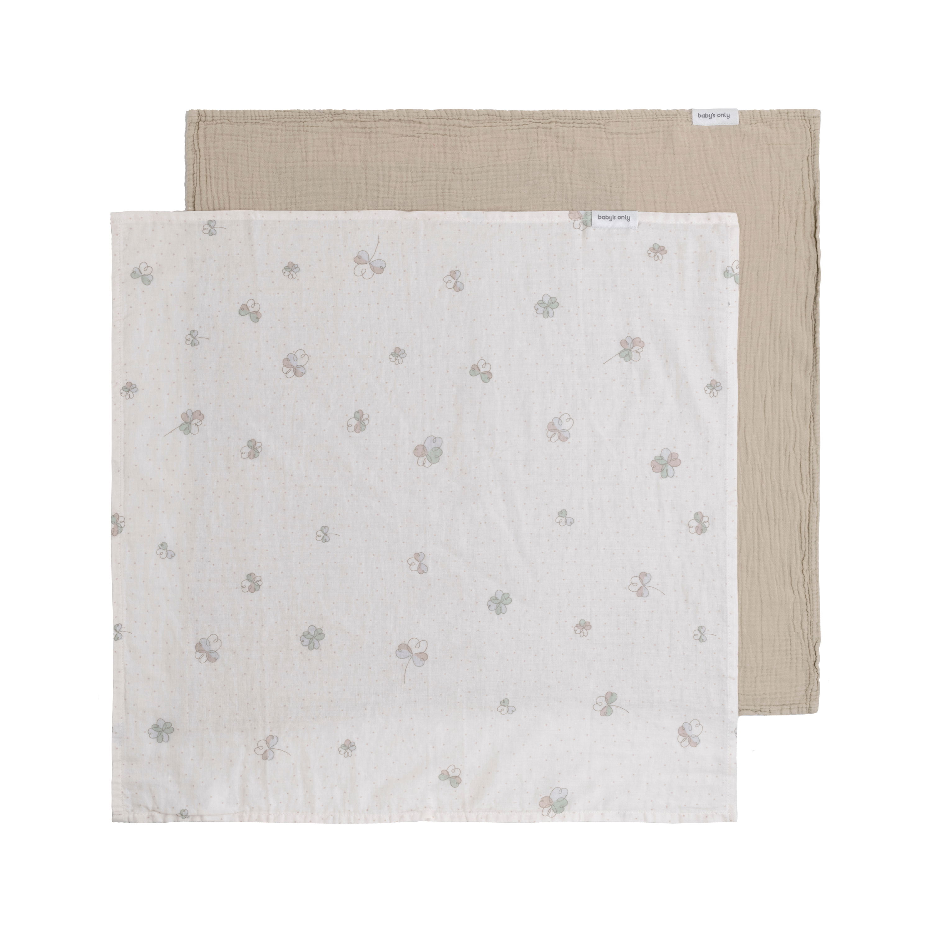 Muslin cloth Tender beige/clover - 65x65 - 2-pack